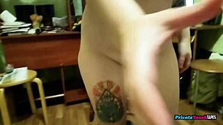 chubby russian's big ass and tits slammed hard on bed