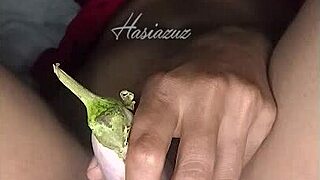 Indian Milf Fingers Pussy With Veggie Toy Creampie