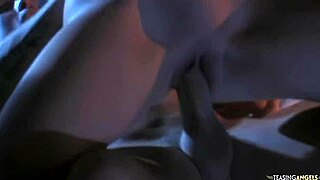 horny short-haired blonde deepthroats boyfriend then rides him on sofa