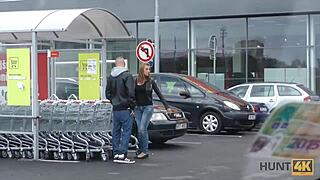 stunning teen girlfriend bends over for old rich stranger's doggystyle cash fuck