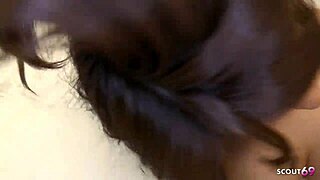 uncensored big tits asian teen picked up for rough creampie casting ride