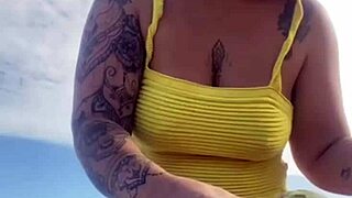 Bikini Wedges Into Puffy Swollen Pussy Lips Beach Flash