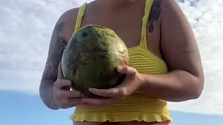 Bikini Wedges Into Puffy Swollen Pussy Lips Beach Flash