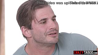 Hot blonde teen rides cock while milf fingers pussy nearby