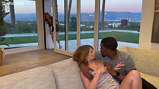 two redheads share bbc with teen swinger