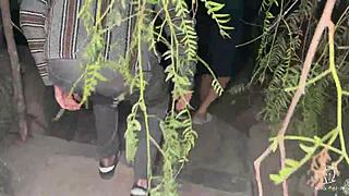 Party slut left with guys turns outdoor mmf cumslut pounding!