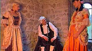 Threesome masks monster cocks deepthroat anal cum swallows