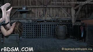 clamped girl teases her bound fuck holes aching for more