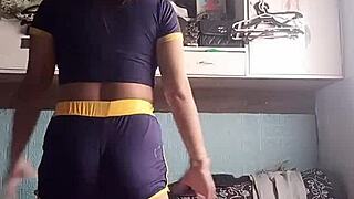 petite asian babe nails intense workout in tight shorts fitness session