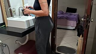 maid bathroom slip while wife basks outside unaware