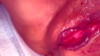 amateur shaved pink pussy licked close-up 346 days post-virginity