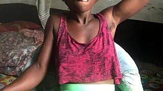 crazy girl smokes casually in room lords stylish outfit