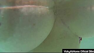 Why does horny milf vicky vette drill her hairy pussy so deep with that metal dildo?