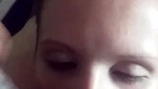 lena starr takes massive cumshot right in her eye, ouch!