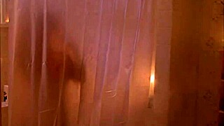 tania saulnier strips nude in steamy shower, small sexy blonde babe