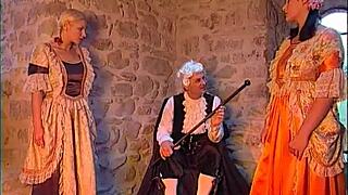 Threesome masks monster cocks deepthroat anal cum swallows