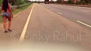 Pinky, dare you strip naked flashing ass on busy Indian highways?