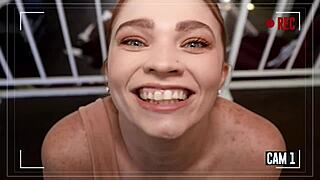 hailey rose rides charles dera's cock cowgirl on sofa till dripping creampie explosion