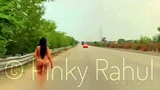 Pinky, dare you strip naked flashing ass on busy Indian highways?