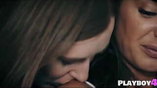 Two Girls Passionately Kiss Finger Each Other Kitchen