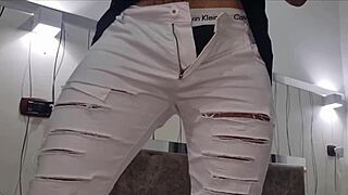 Skinny Italian Stepson With Huge Cock Fucks Step On Bed Then Blasts Hot Cum Closeup On Phone