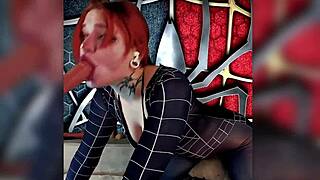 beautiful redhead cosplayer moans through dirty talk sensual orgasm with toys and vibrator