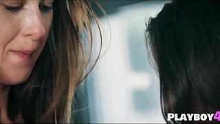 Two Girls Passionately Kiss Finger Each Other Kitchen