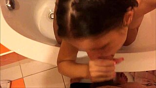 I'm Obsessed with Her Big Ass During Bathroom POV Blowjob and Cumshot