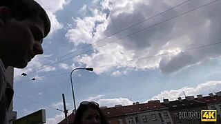 tourist babe fingered and licked for cash quickie in his flat