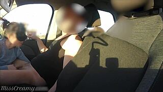 Wife caught sucking stranger's cock in parking lot car