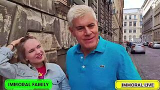 Irina begs prettily for Porno Dan's special breakfast load