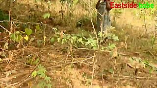 Bbw bends over for outdoor big black cock creampie pounding