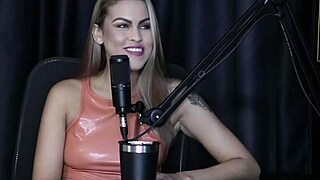 pri melancia teases in sheer red lingerie on podcast