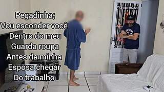 hubby calls friend to watch and join wife pounding