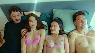 Intense 4some Pleasure Bursts with Passionate Licks