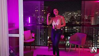 Wife's lingerie dance turns into wild animalistic bedroom fuck frenzy