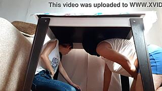 wanna join us hiding under the table for secret lesbian masturbation orgasms?