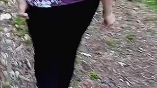 Nicebigddd Cute Milf Big Ass Tits Bent Over Doggystyle Fucking in Forest Nature Outdoors