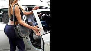 yo this sexy brazilian shemale grabs a street guy and explodes her monster cock cum all over him