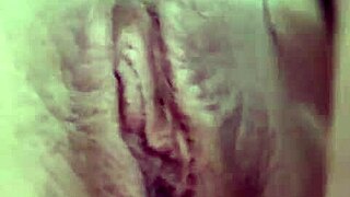 POV closeup of wet mature petite pussy tease