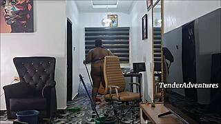 Chubby ebony milf shakes huge ass naked homemade