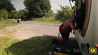 Daddy4K Horny Latina Flashes Tits to Daddy Lover