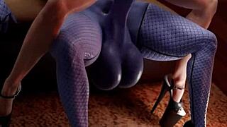 thicc trans widowmaker slays big cocks cowgirl in sexy cartoon ride