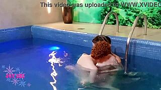 Branquinha takes bareback anal from monster cocks poolside