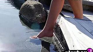 petite natural babe poses naked post striptease