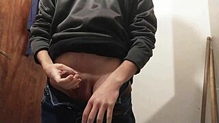 i squeeze thick tasty cum from my big cock in solo frenzy