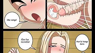 Krillin fucks number 18 hard, then Bulma joins for wild comic threesome orgy