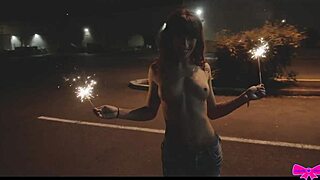 Honey Gold Dakota Marr Sparkle Topless Outdoors