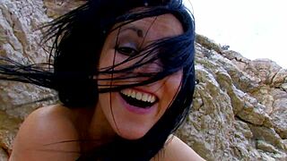 Early Jordanne Kali beach group fuck, deepthroat big cocks and anal gaping in fishnets