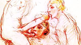 vintage erotic art collection from antique retro era